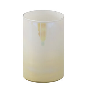 Darcy Cream round glass hurricane lamp with ombre effect L 3