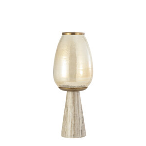 Berdand Beige floor cone made of glass with storm light and shine S 1