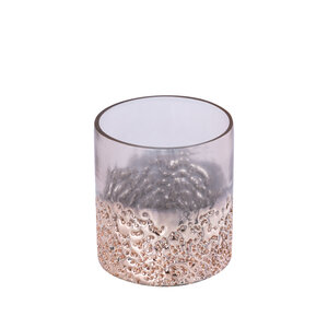 Suzal Pink verre bougie chauffe-plat demi-perles 2