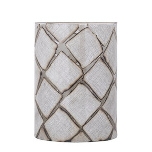 Ajeya White Glass Stormlight Diamond Linen Look L 1