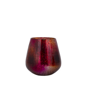 Mayna Pink Orange Glass Ball Tealight Crackle 1