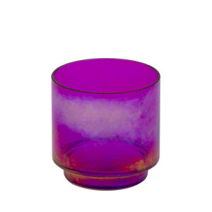 Marabel purple round glass tealight holder with glossy finish 3