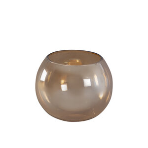 Lenore Gold glossy glass round tealight in turquoise 1