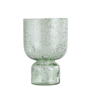 Laurynn tealight holder made of glass in green stone look L 1