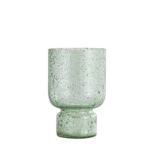 Laurynn glass tealight with green stone-look on base S 1