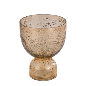 Laurynn tealight holder made of glass in brown stone-look, size L 3