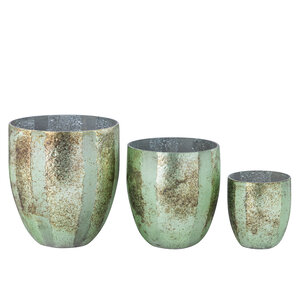 Garret Green Bombey cam tealight mumluk, çizgili 2