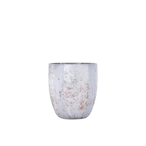 Garret Cream bombey glass tealight with stripes 1