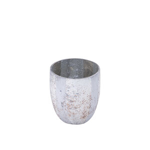 Garret Cream bombey glass tealight with stripes 5
