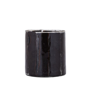 Danya brown glass round tealight paper mosaic L 1