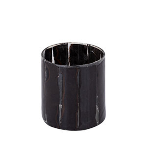 Danya brown glass round tealight paper mosaic L 2