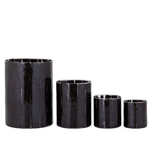 Danya brown glass round tealight paper mosaic L 4