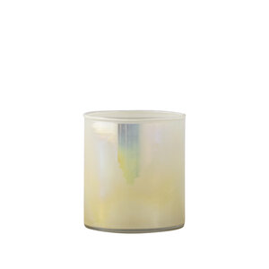 Darcy Creme portavelas redondos de vidrio con efecto ombré 1