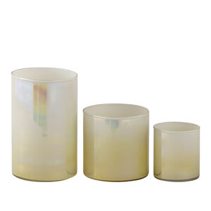 Darcy Creme portavelas redondos de vidrio con efecto ombré 4