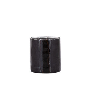 Danya brown glass round tealight paper mosaic S 1
