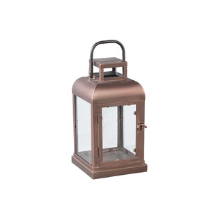 Vitoria copper rectangular iron lantern with glass S 1