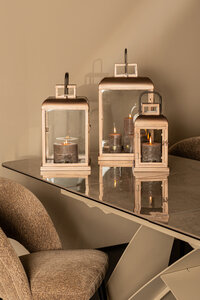 Vitoria copper rectangular iron lantern with glass S 5