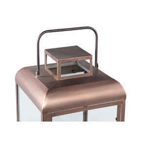 Vitoria Copper rectangular iron lantern with glass L 2