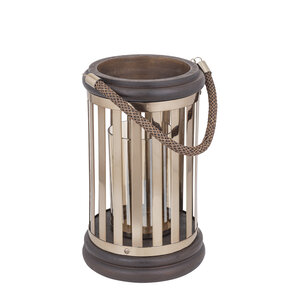 Sjorsh BrownGold Mango Wood Stainless Steel Lantern L 3