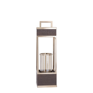 Stanne BrownGold mango wood lantern stainless steel S 1
