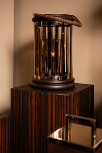 Sjorsh BrownGold Mango Wood Stainless Steel Lantern S 2