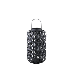 Mayita schwarze runde Bambuslaterne mit Glas S