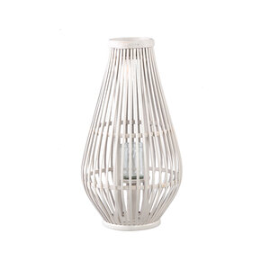 Lysia Sand round bamboo lantern with glass S 1