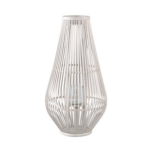 Lysia Sand round bamboo lantern with glass L 1
