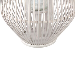 Lysia Sand round bamboo lantern with glass L 3