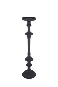 Yourney portacandele in alluminio pressofuso nero rotondo alto 3