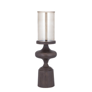 Wertin brown mango wood candle holder amber sheen L 1