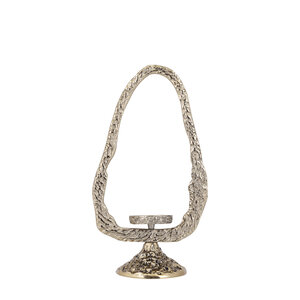 Yindee Ant Gold cast aluminum oval candle holder S 1