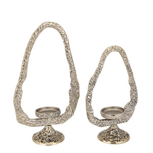 Yindee Ant Gold cast aluminum oval candle holder S 3