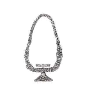 Yindee portacandele ovale L in alluminio pressofuso in Gun Metal 1