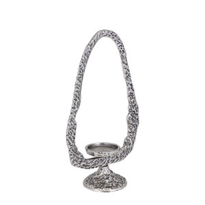 Yindee portacandele ovale L in alluminio pressofuso in Gun Metal 3
