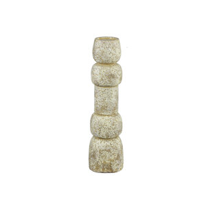 Terrina Cream cement candle holder in light bulb shape S 1
