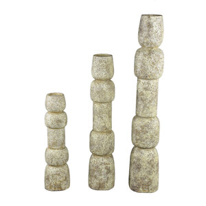 Terrina Cream cement candle holder in light bulb shape S 3