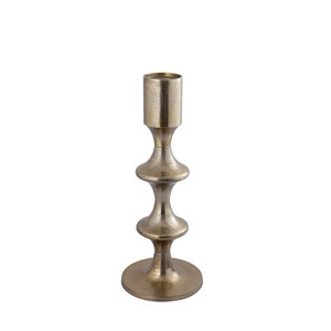 Taika Gold Aluminium round candle holder Tabs low 1