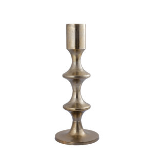 Taika Gold Aluminium round candle holder Tabs low 3