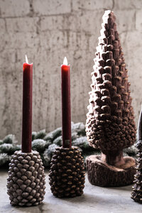 Pigna Light Brown 1 piece candle holder in pine cone shape 3