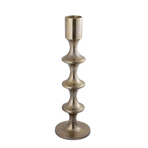 Taika Gold Aluminium round candle holder Tabs tall 1