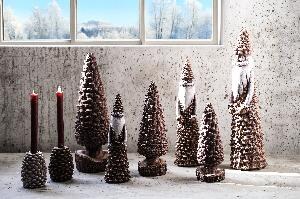 Pigna Dark Brown 1 piece candle holder in pine cone shape 2