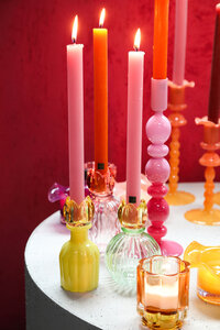 Patsye yellow glass tulip bottle candle holder 2