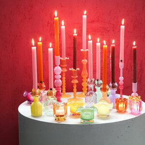 Patsye yellow glass tulip bottle candle holder 3