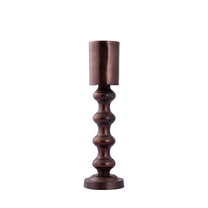Nessa Copper-Colored Aluminum Candle Holder with Light Bulbs L 1