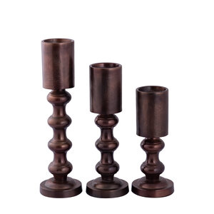 Nessa Copper-Colored Aluminum Candle Holder with Light Bulbs L 2