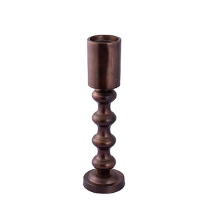 Nessa Copper-Colored Aluminum Candle Holder with Light Bulbs L 3