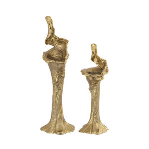 Mataly Gold cast aluminum candle holder L 2