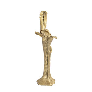 Mataly Gold cast aluminum candle holder L 4