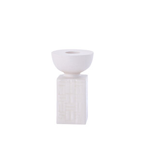 Lirison Beige shaped cast aluminum candle holder 1